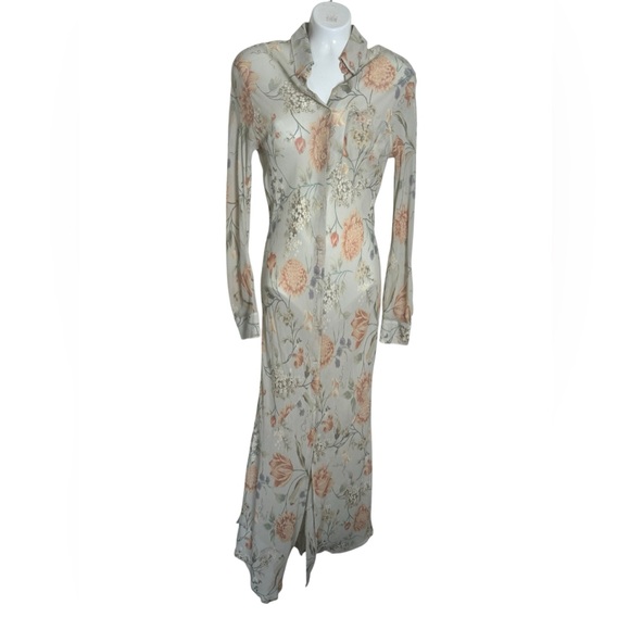 Jill Sander Silk Floral Sheer Button Dress/Duster - Picture 4 of 11